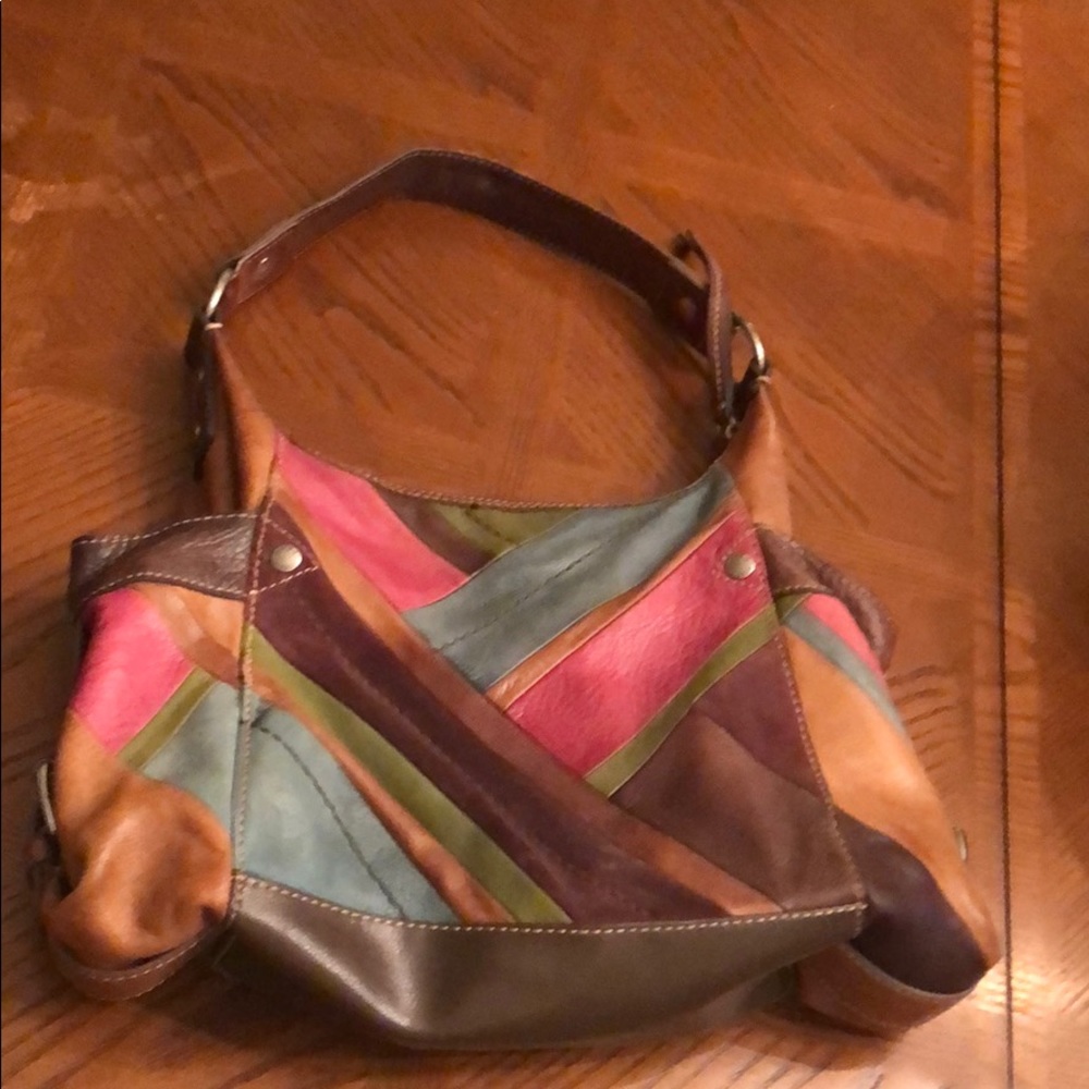 Fossil multi colored leather shoulder bag